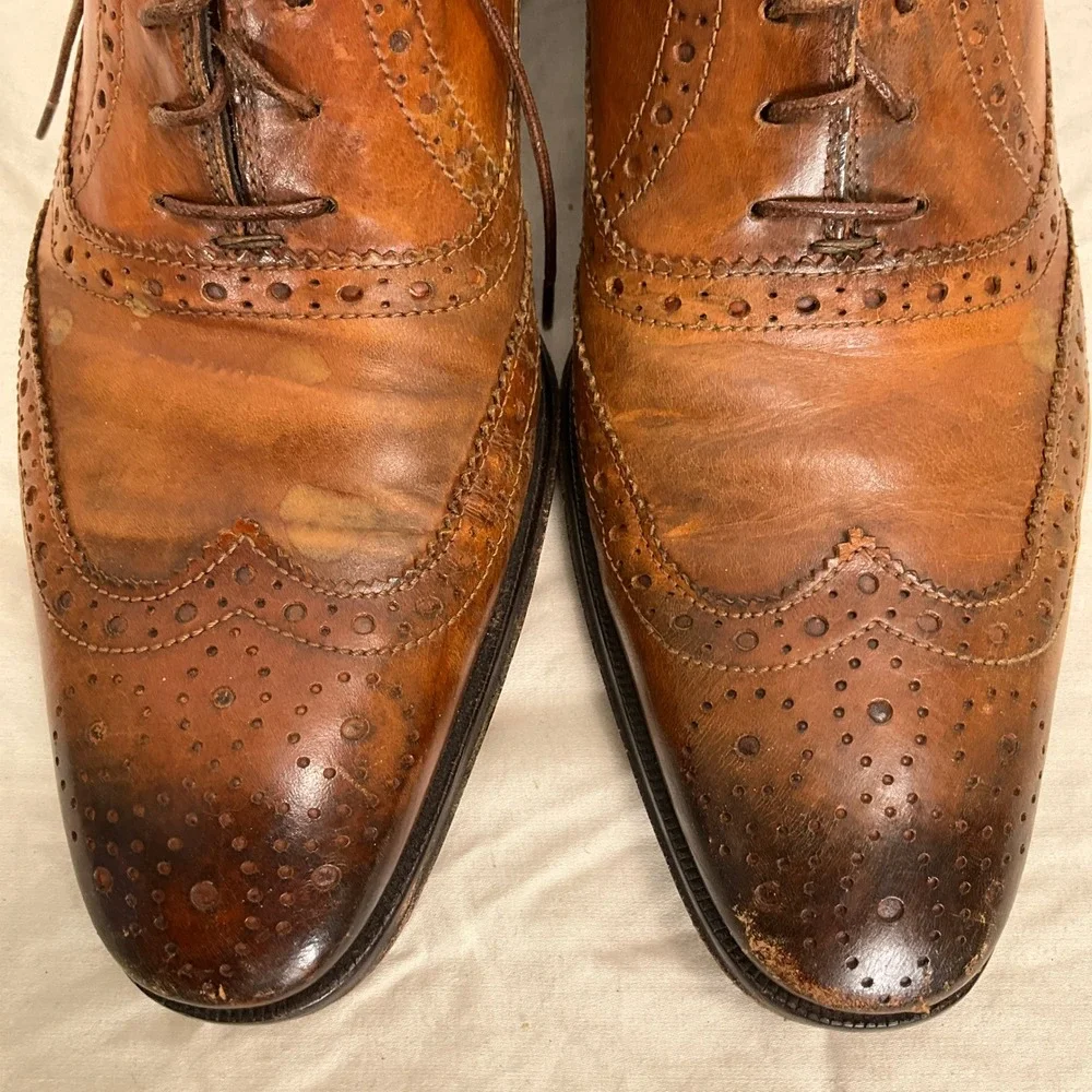 To Boot New York Adam‎ Derrick Mens 8 Brown Leather Wingtip Oxford Dress Italy